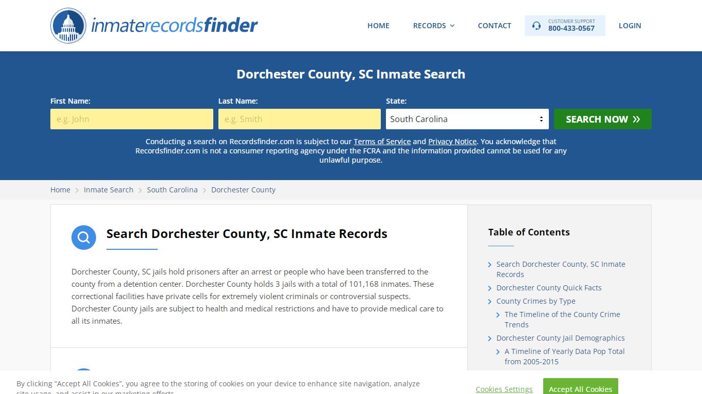 Dorchester County, SC Inmate Lookup & Jail Records Online